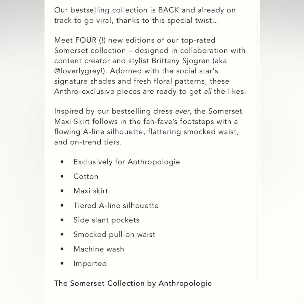 The Loverly Grey Somerset Maxi Skirt size small
By Anthropologie EUC - Picture 8 of 11